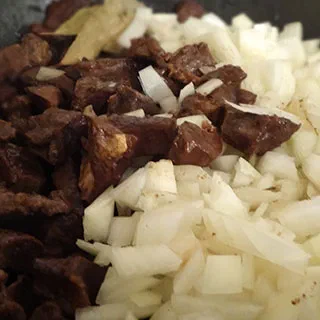 Каурма из говяжьего сердца (Beef Heart Qaurma)