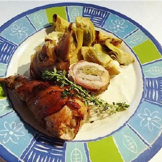 Кролик по-римски с артишоками (Rabbit with Artichokes)