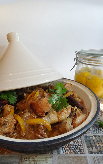 Марокканский тажин из курицы с солёными лимонами