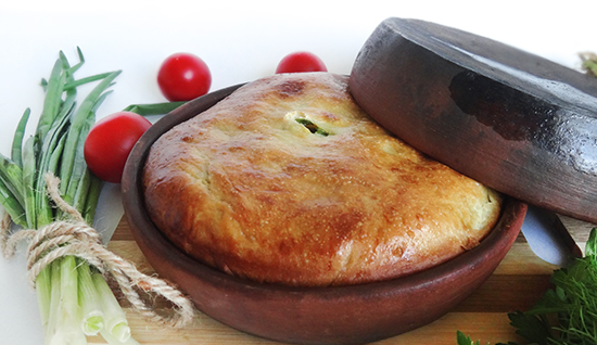 Wild Garlic and Eggs Pie in Ketsi