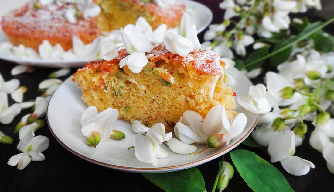 Acacia Flowers and Almond Cake
